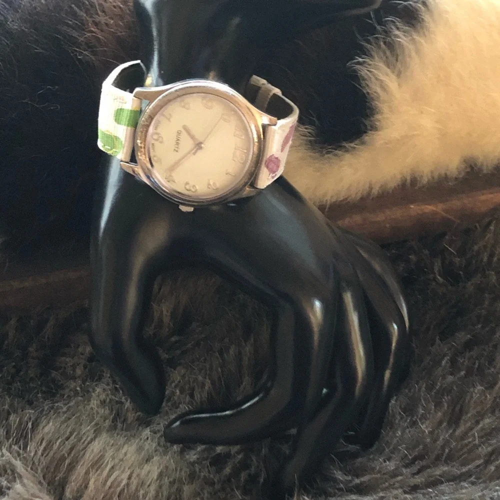 Flip flip colorful pattern canvas band watch